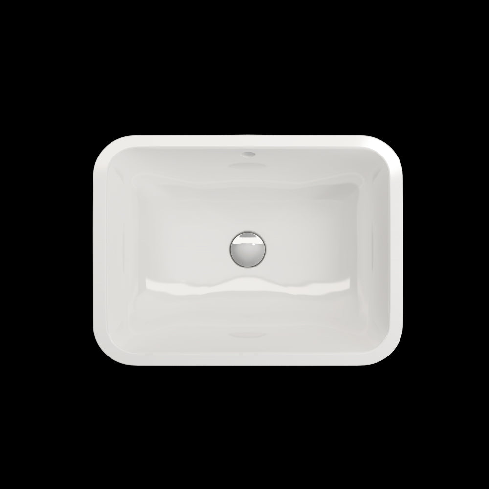 Scala Undermount Sink Fireclay 21.75 in. with Overflow in White