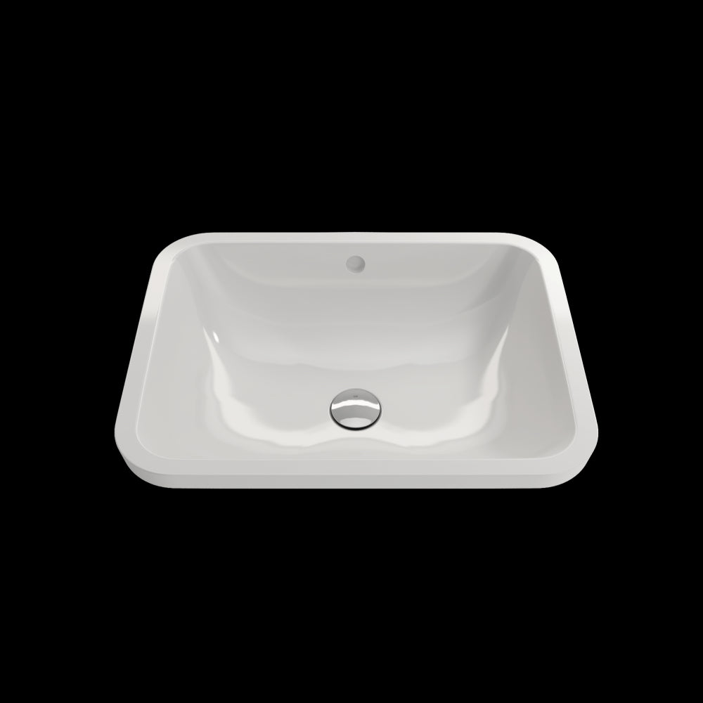 Scala Undermount Sink Fireclay 21.75 in. with Overflow in White