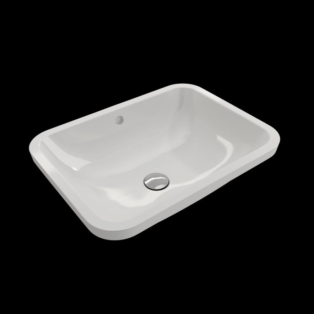 Scala Undermount Sink Fireclay 21.75 in. with Overflow in White