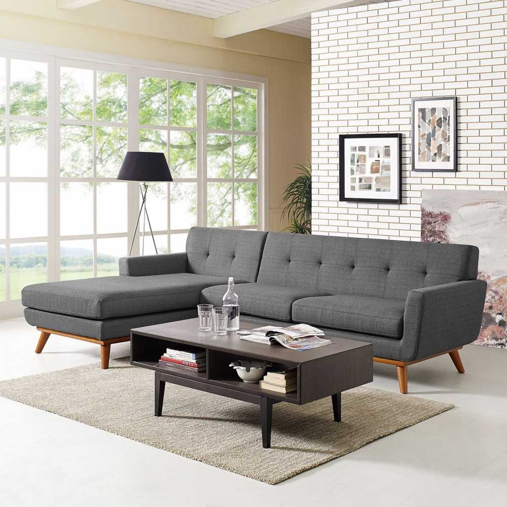 se Left-Facing Sectional Sofa, Gray