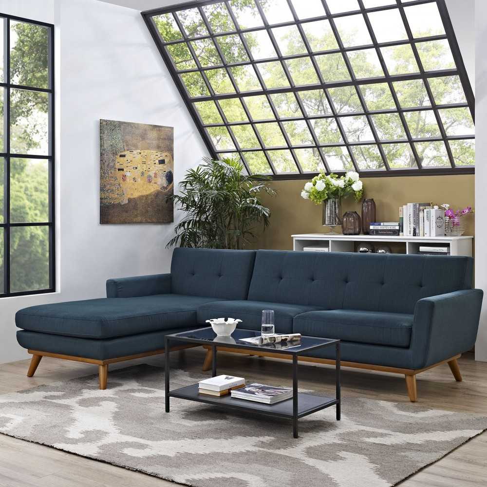 se Left-Facing Sectional Sofa, Azure
