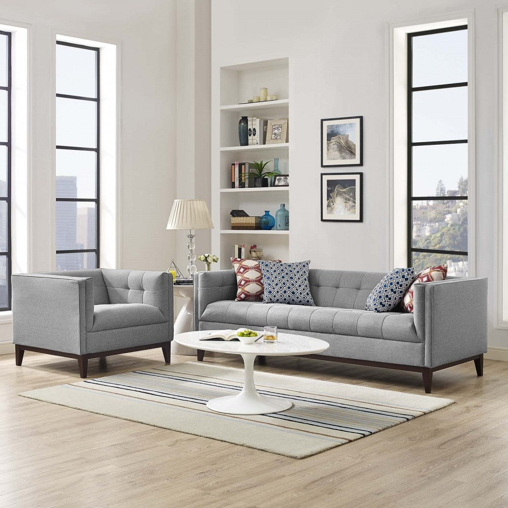 Serve Living Room Set Set of 2, Light Gray