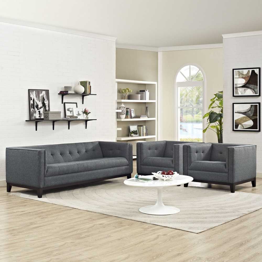 Serve Living Room Set Set of 3, Gray