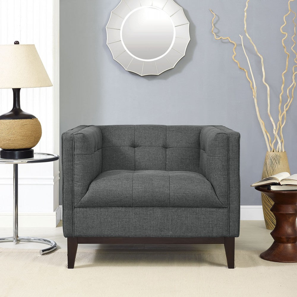 Serve Upholstered Fabric Armchair, Gray