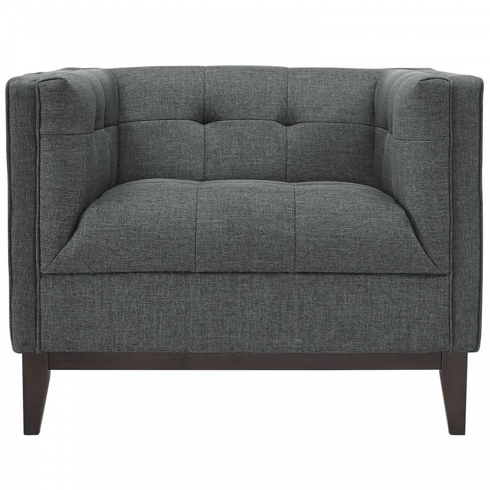 Serve Upholstered Fabric Armchair, Gray