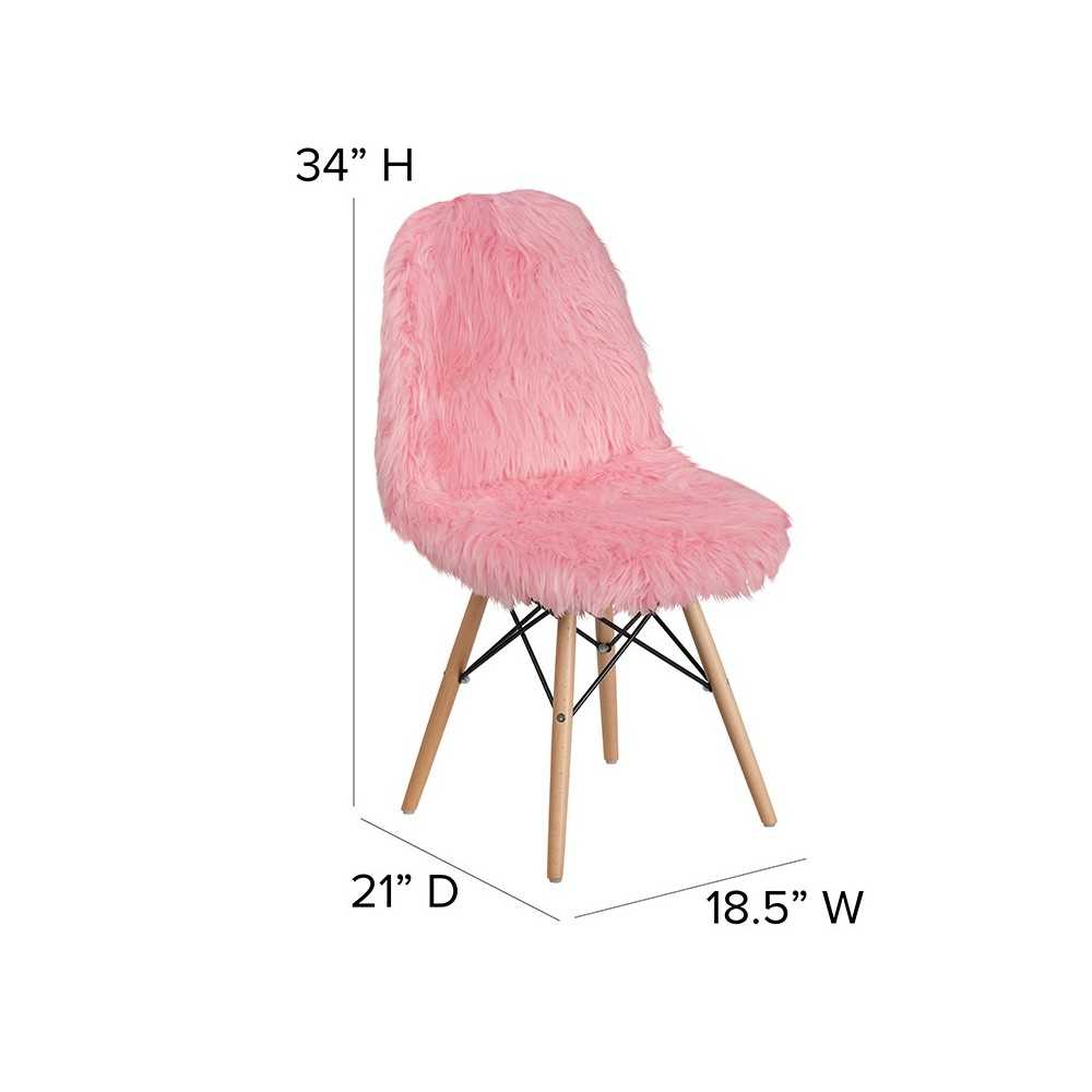 Shaggy Dog Light Pink Accent Chair