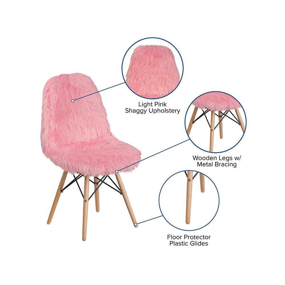 Shaggy Dog Light Pink Accent Chair
