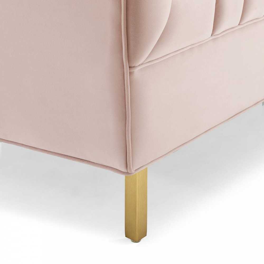 Shift Channel Tufted Performance Velvet Loveseat, Pink
