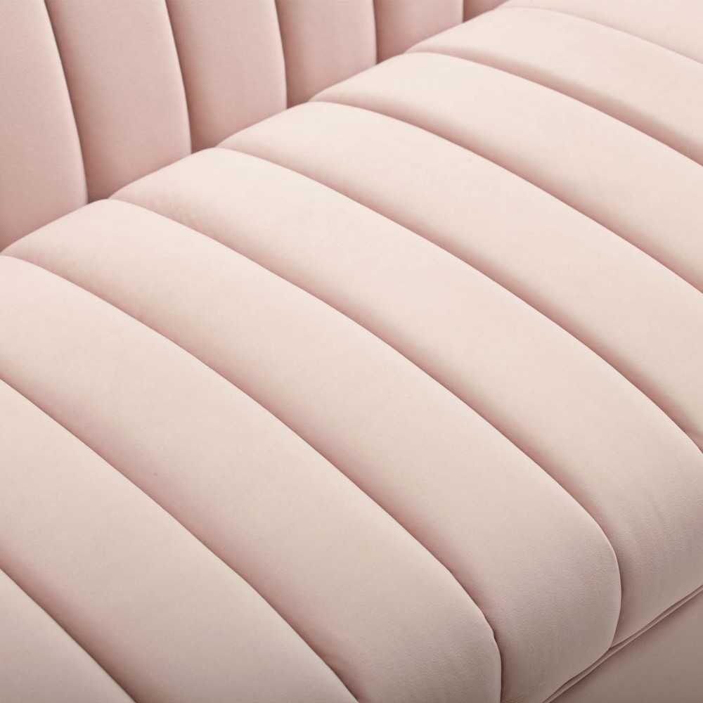 Shift Channel Tufted Performance Velvet Sofa, Pink
