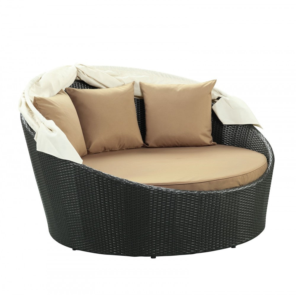 Siesta Canopy Outdoor Patio Daybed, Espresso Mocha