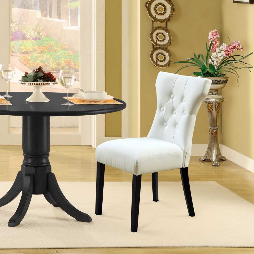Silhouette Dining Vinyl Side Chair, White