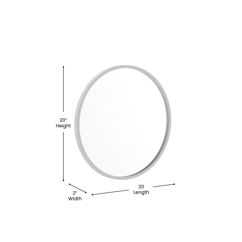 Silver 20" Round Wall Mirror