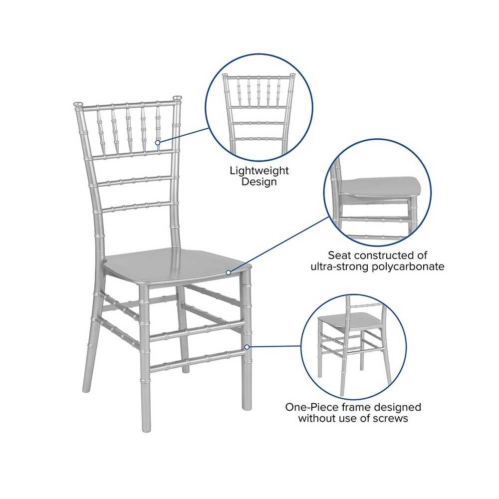 Silver Resin Stacking Chiavari Chair