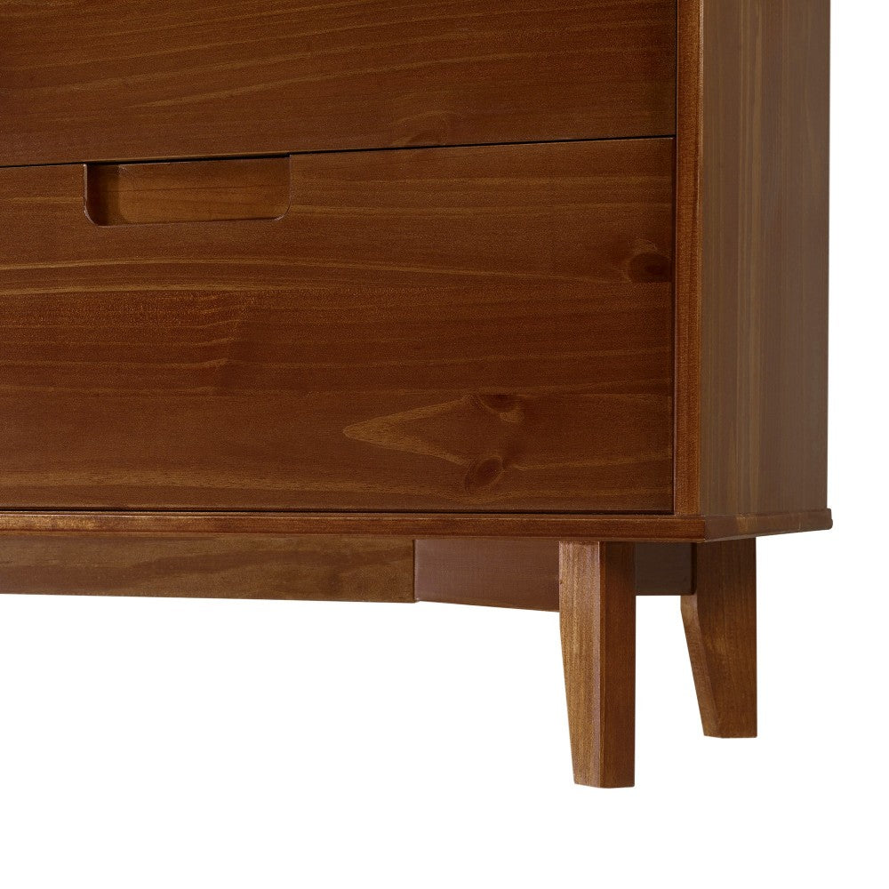 Sloane 6 Drawer Groove Handle Wood Dresser - Walnut