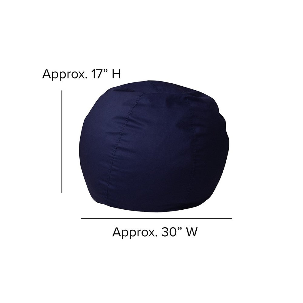 Small Solid Navy Blue Bean Bag Chair for Kids and Teens