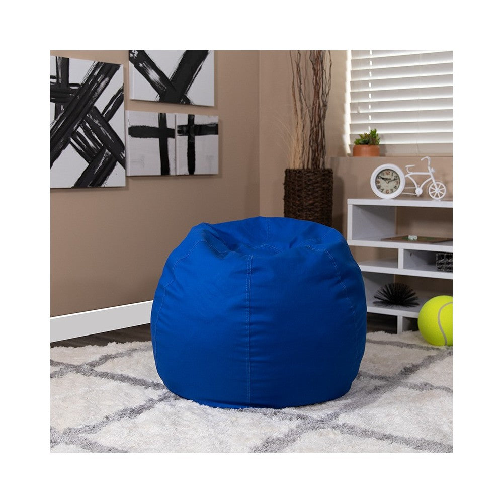 Small Solid Royal Blue Bean Bag Chair for Kids and Teens