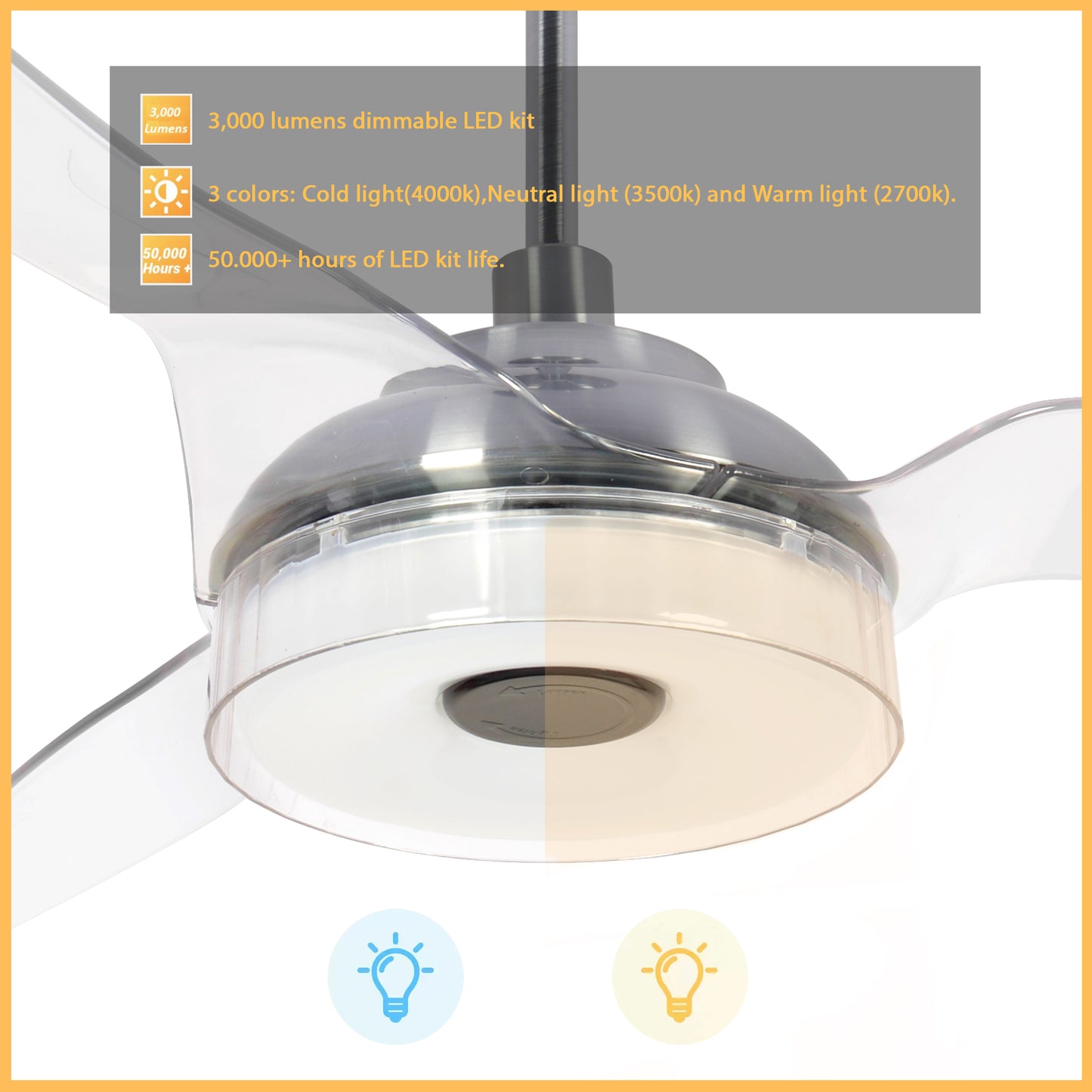 Fletcher 52-Inch Indoor/Outdoor Smart Ceiling Fan - Champagne