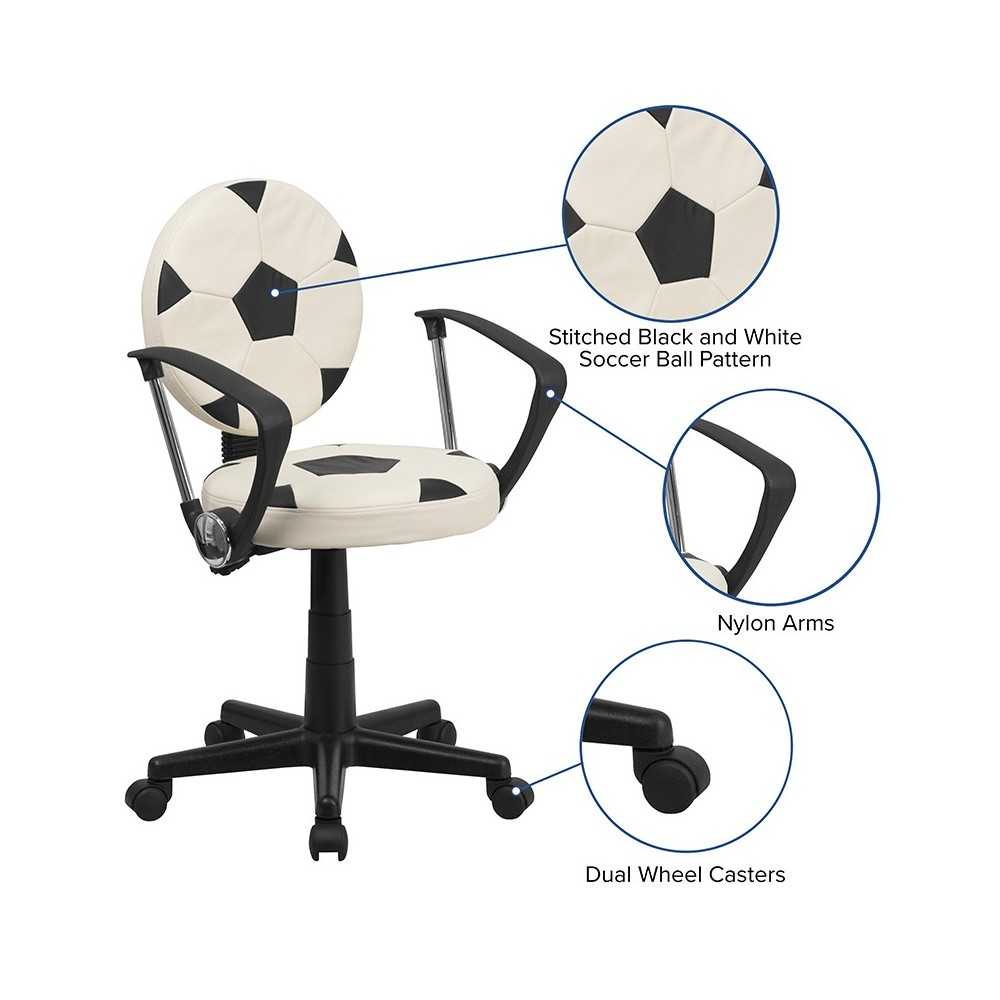 Soccer Swivel Task Office Chair with Arms