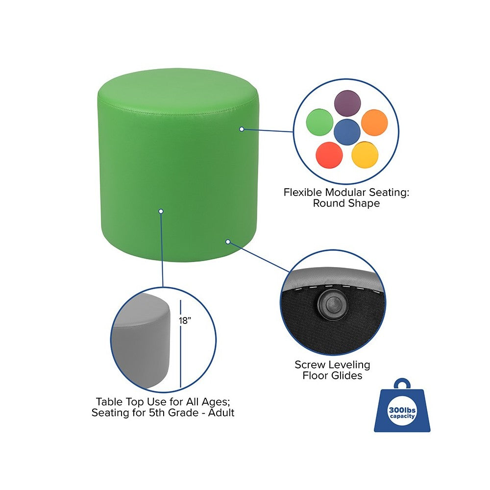 Soft Seating Collaborative Circle for Classrooms and Common Spaces - 18" Seat Height (Green)