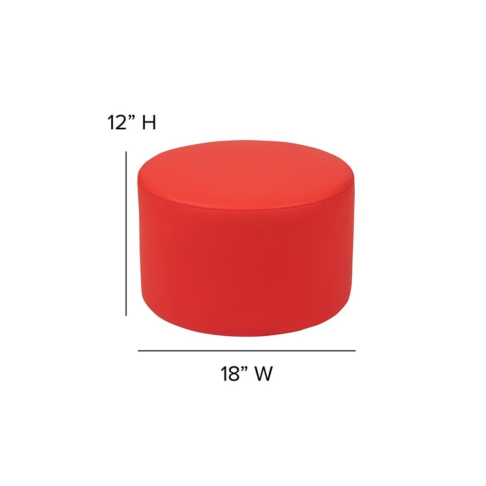 Soft Seating Collaborative Circle for Classrooms and Daycares - 12" Seat Height (Red)