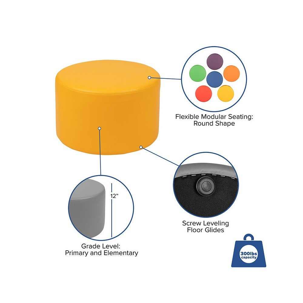 Soft Seating Collaborative Circle for Classrooms and Daycares - 12" Seat Height (Yellow)