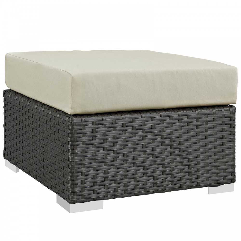 Sojourn 10 Piece Outdoor Patio Sunbrella Sectional Set, Canvas Antique Beige, EEI-1888-CHC-BEI-SET