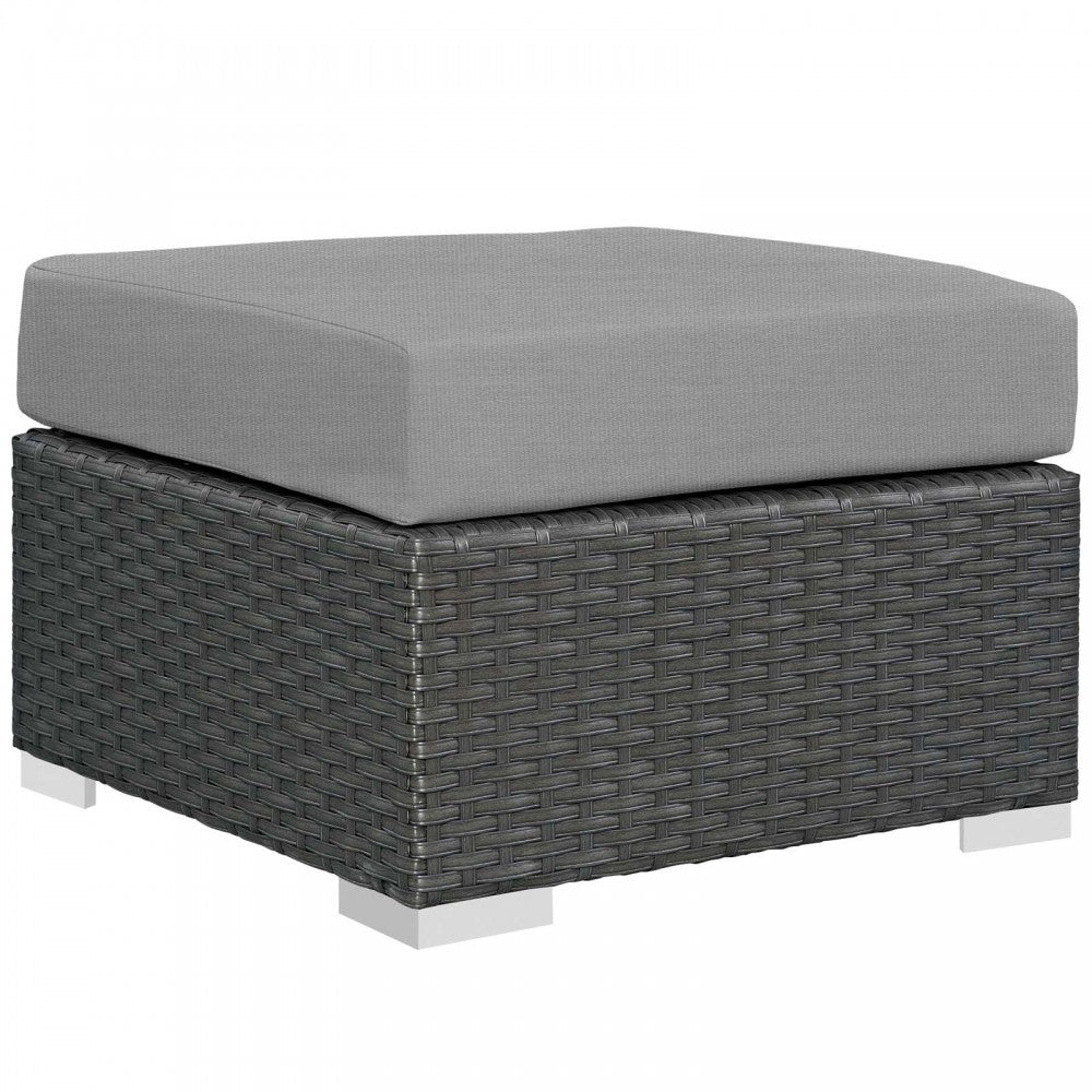 Sojourn 3 Piece Outdoor Patio Sunbrella Sectional Set, Canvas Gray, EEI-1889-CHC-GRY-SET