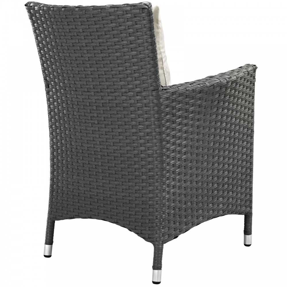Sojourn 4 Piece Outdoor Patio Sunbrella Dining Set, Antique Canvas Beige