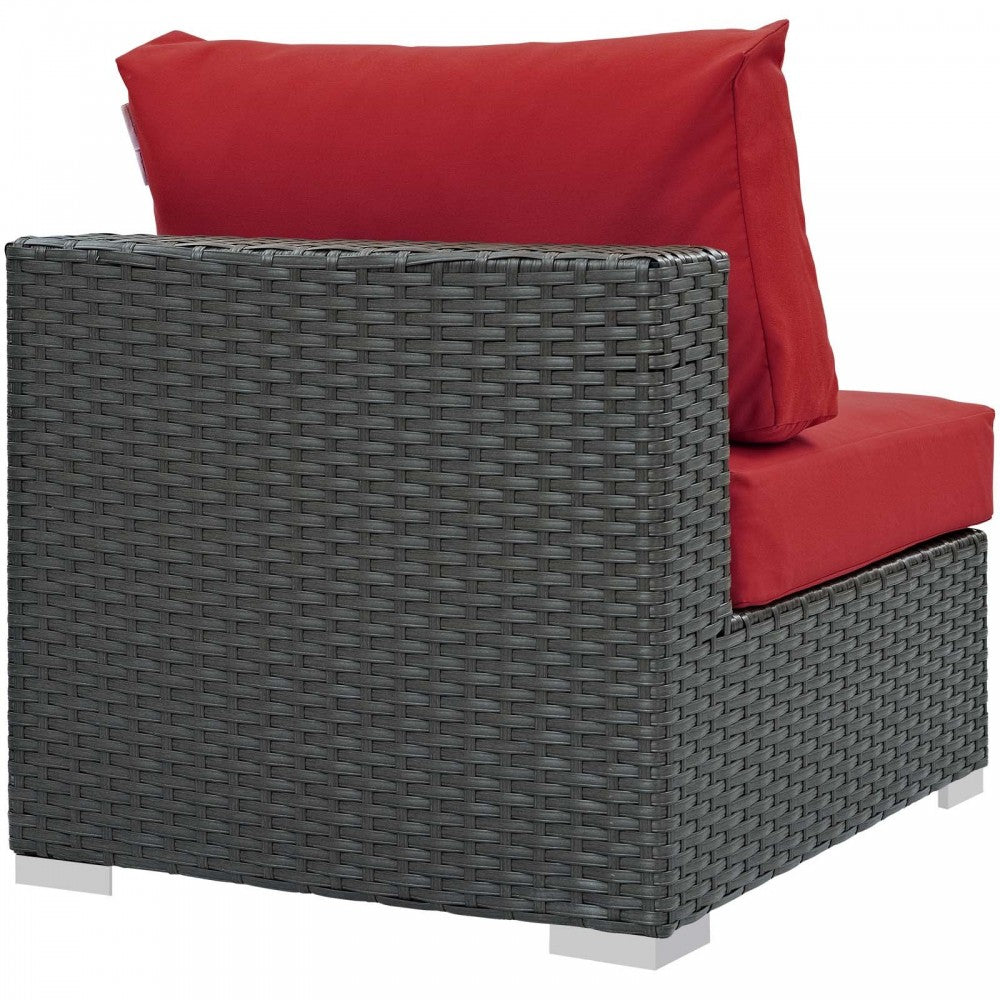 Sojourn Outdoor Patio Fabric Sunbrella Armless, Canvas Red