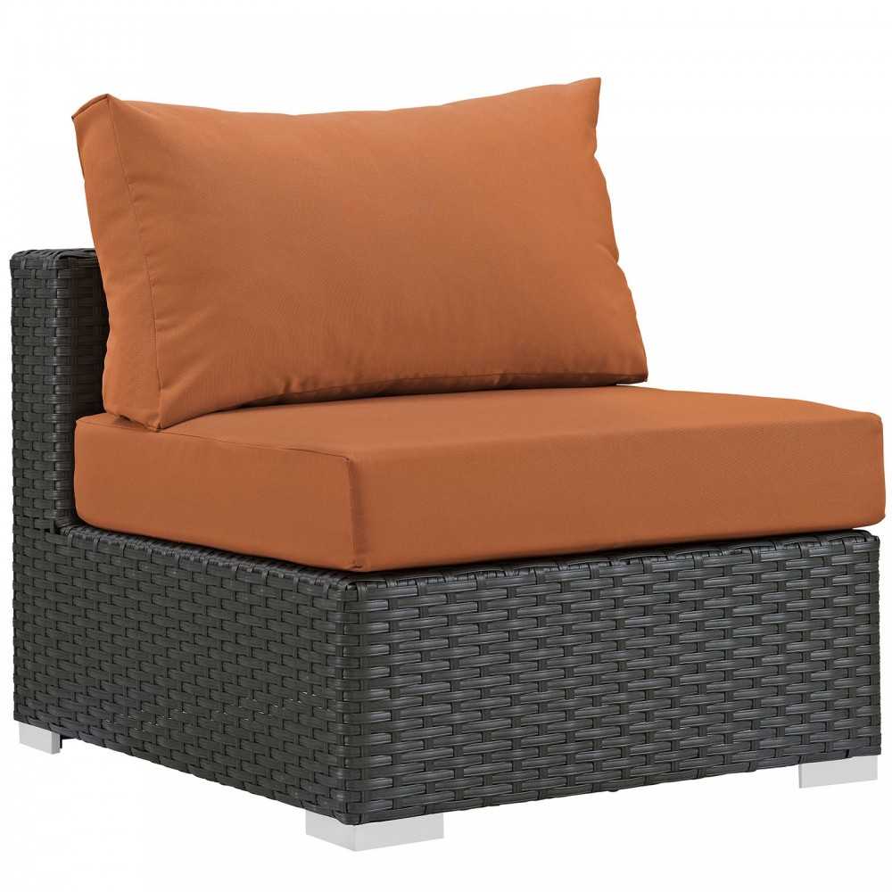 Sojourn Outdoor Patio Fabric Sunbrella Armless, Canvas Tuscan