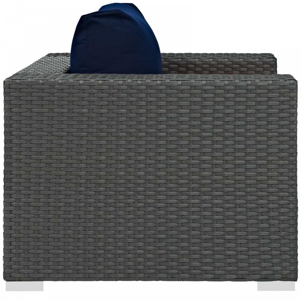 Sojourn Outdoor Patio Sunbrella Armchair, Canvas Navy