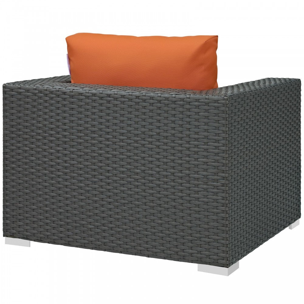 Sojourn Outdoor Patio Sunbrella Armchair, Canvas Tuscan