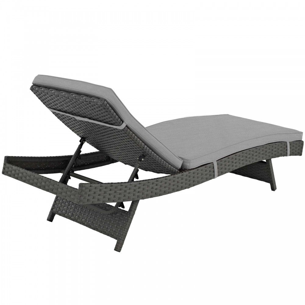 Sojourn Outdoor Patio Sunbrella Chaise, Canvas Gray