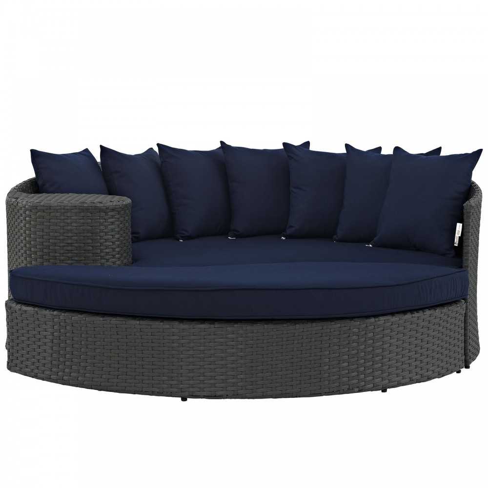 Sojourn Outdoor Patio Sunbrella Daybed, Canvas Navy, EEI-1982-CHC-NAV