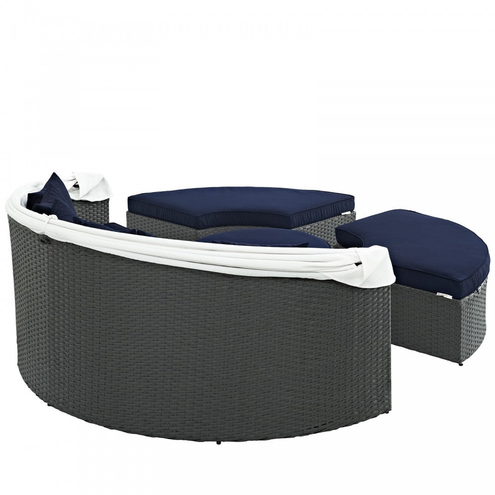 Sojourn Outdoor Patio Sunbrella Daybed, Canvas Navy, EEI-1986-CHC-NAV-SET