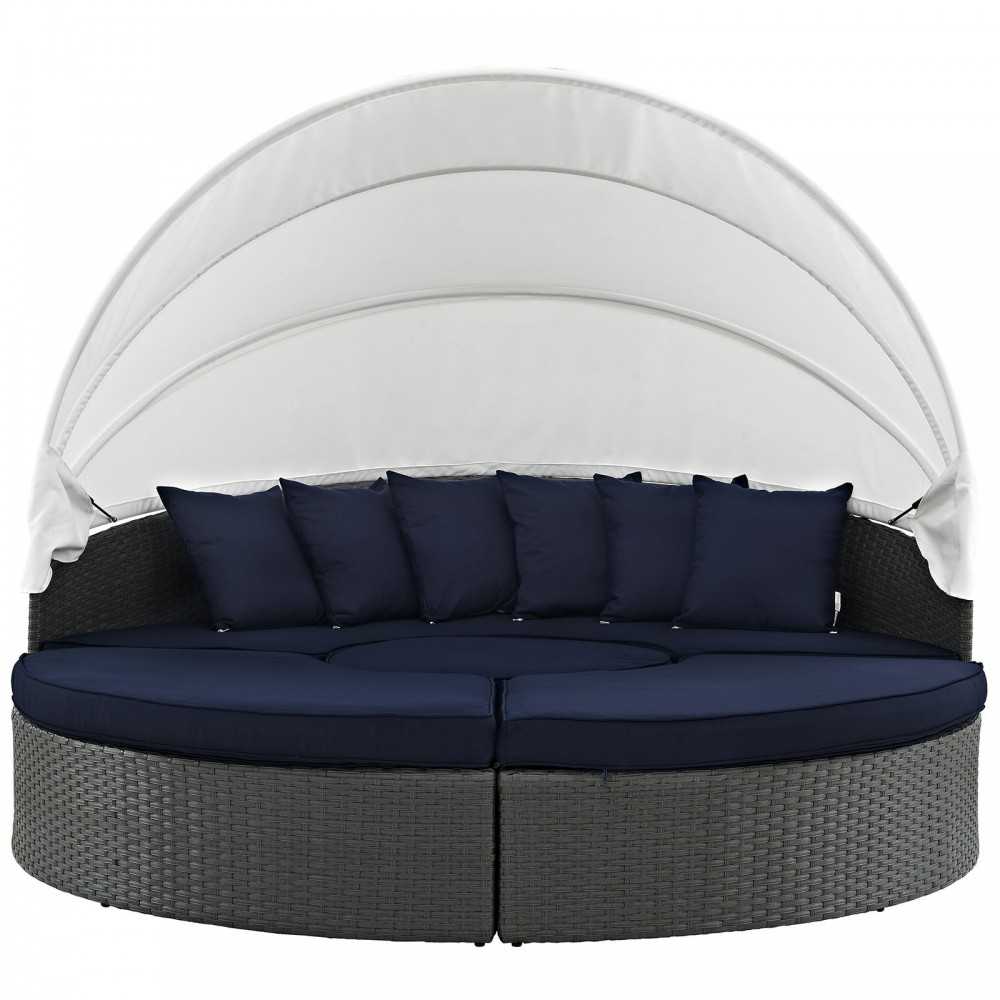 Sojourn Outdoor Patio Sunbrella Daybed, Canvas Navy, EEI-1986-CHC-NAV-SET