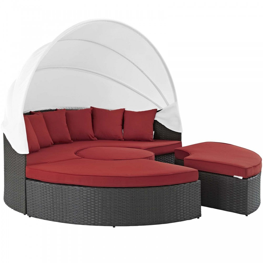 Sojourn Outdoor Patio Sunbrella Daybed, Canvas Red, EEI-1986-CHC-RED