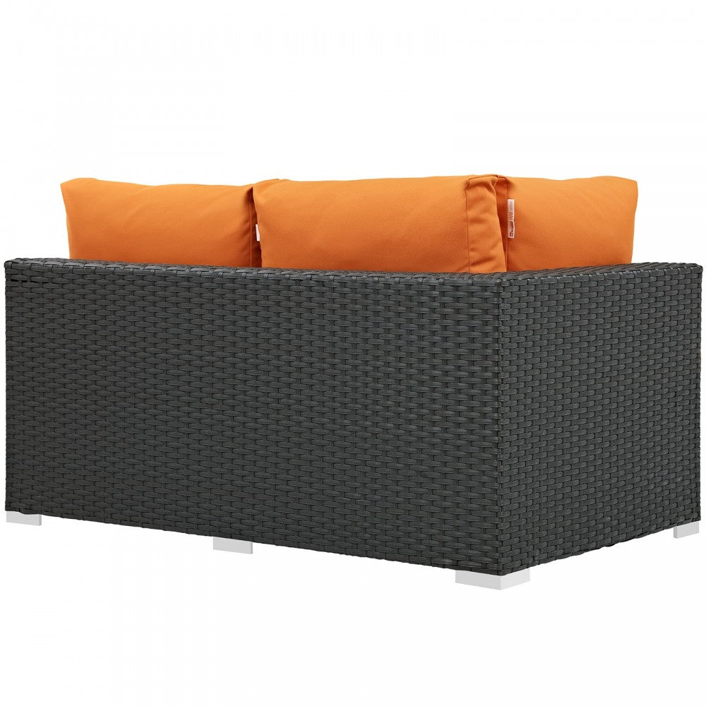 Sojourn Outdoor Patio Sunbrella Left Arm Loveseat, Canvas Tuscan