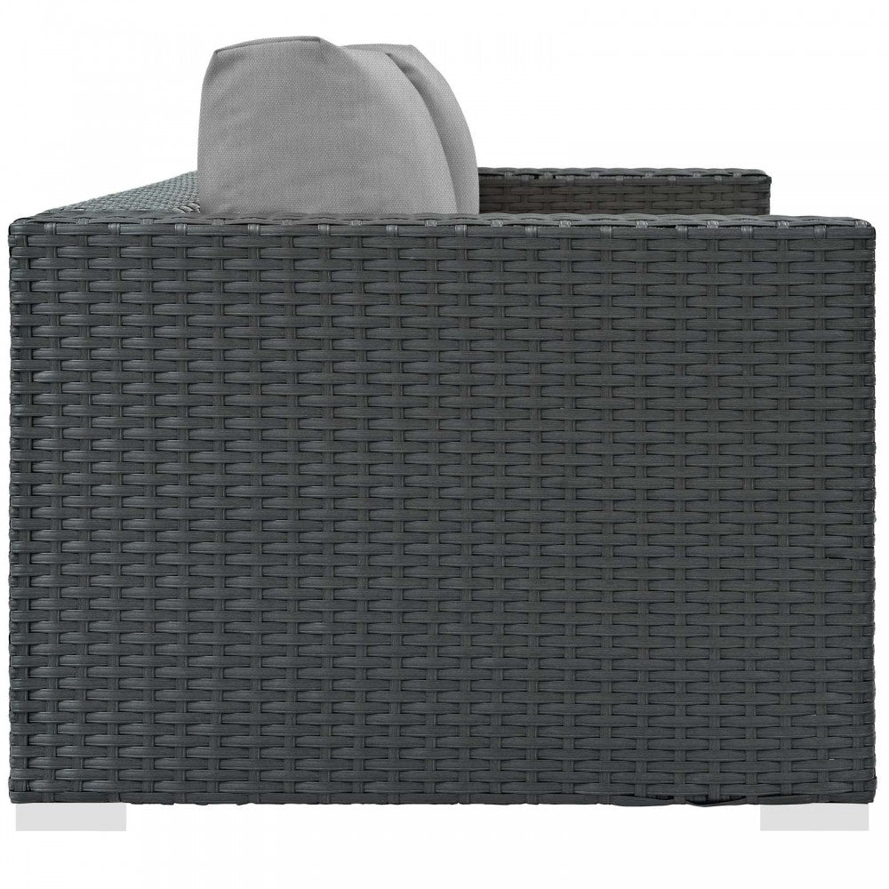 Sojourn Outdoor Patio Sunbrella Loveseat, Canvas Gray