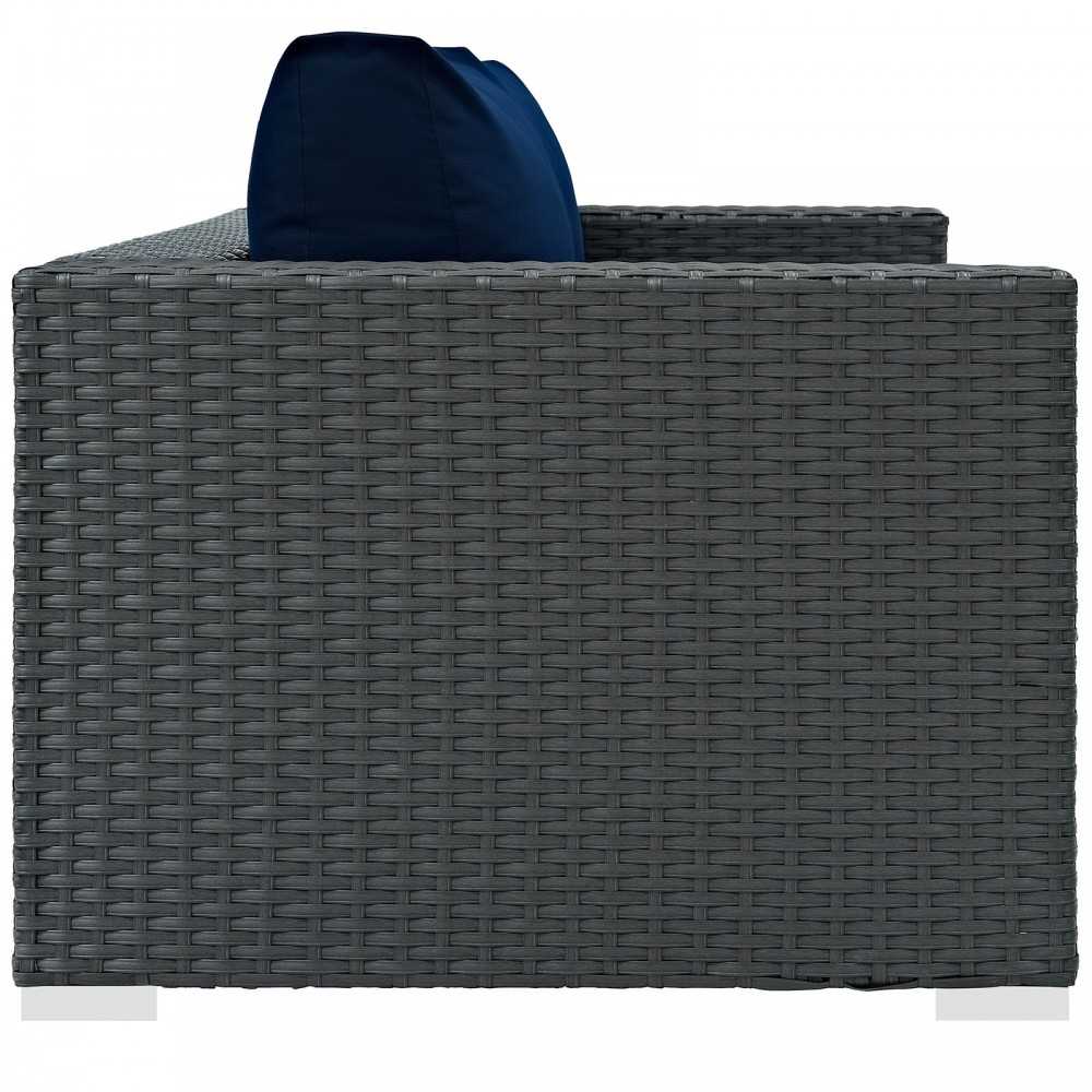 Sojourn Outdoor Patio Sunbrella Loveseat, Canvas Navy