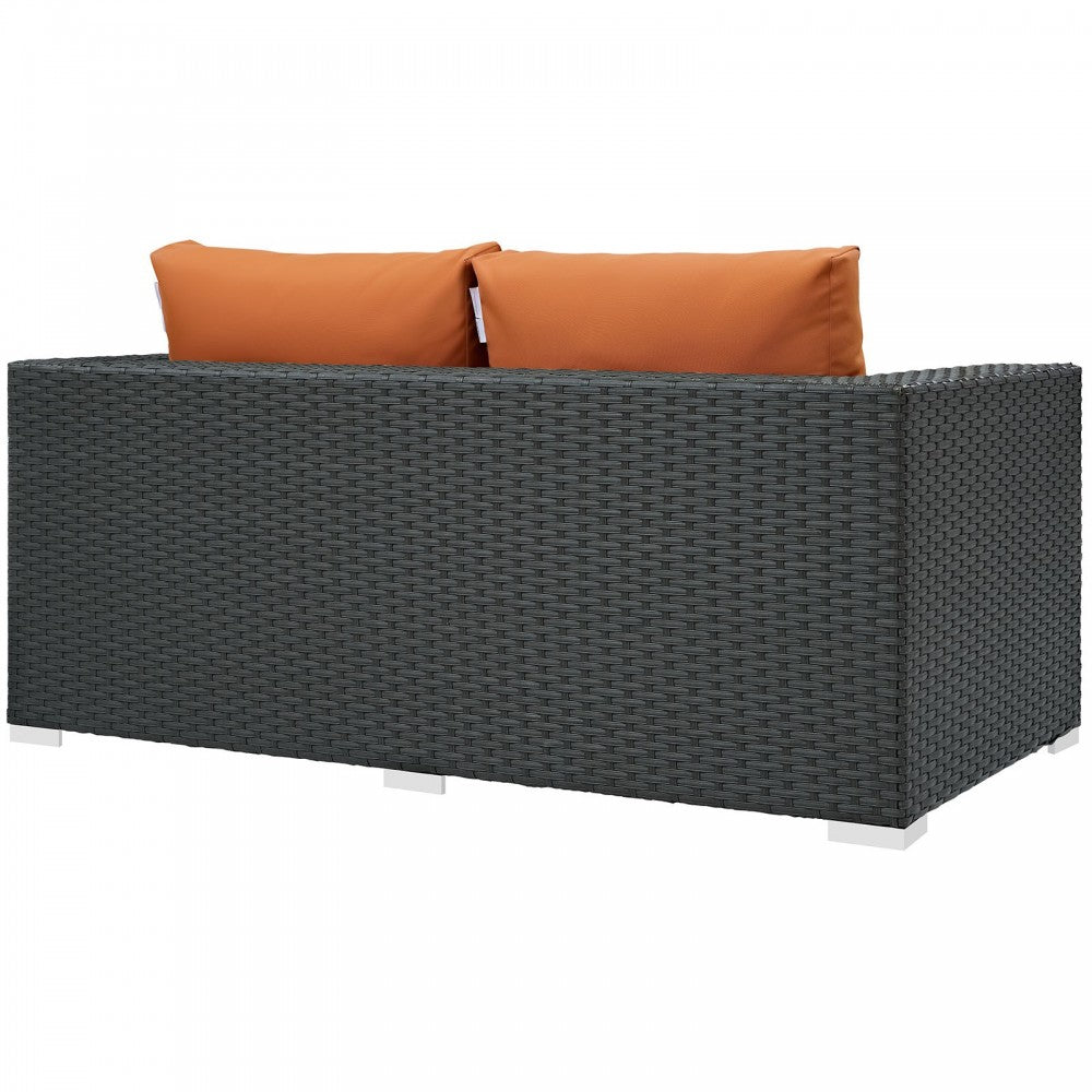 Sojourn Outdoor Patio Sunbrella Loveseat, Canvas Tuscan