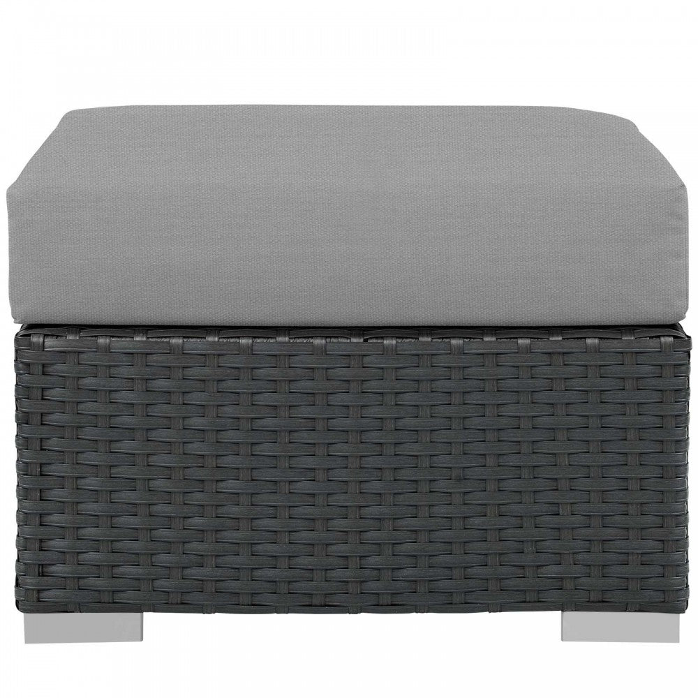 Sojourn Outdoor Patio Sunbrella Ottoman, Canvas Gray