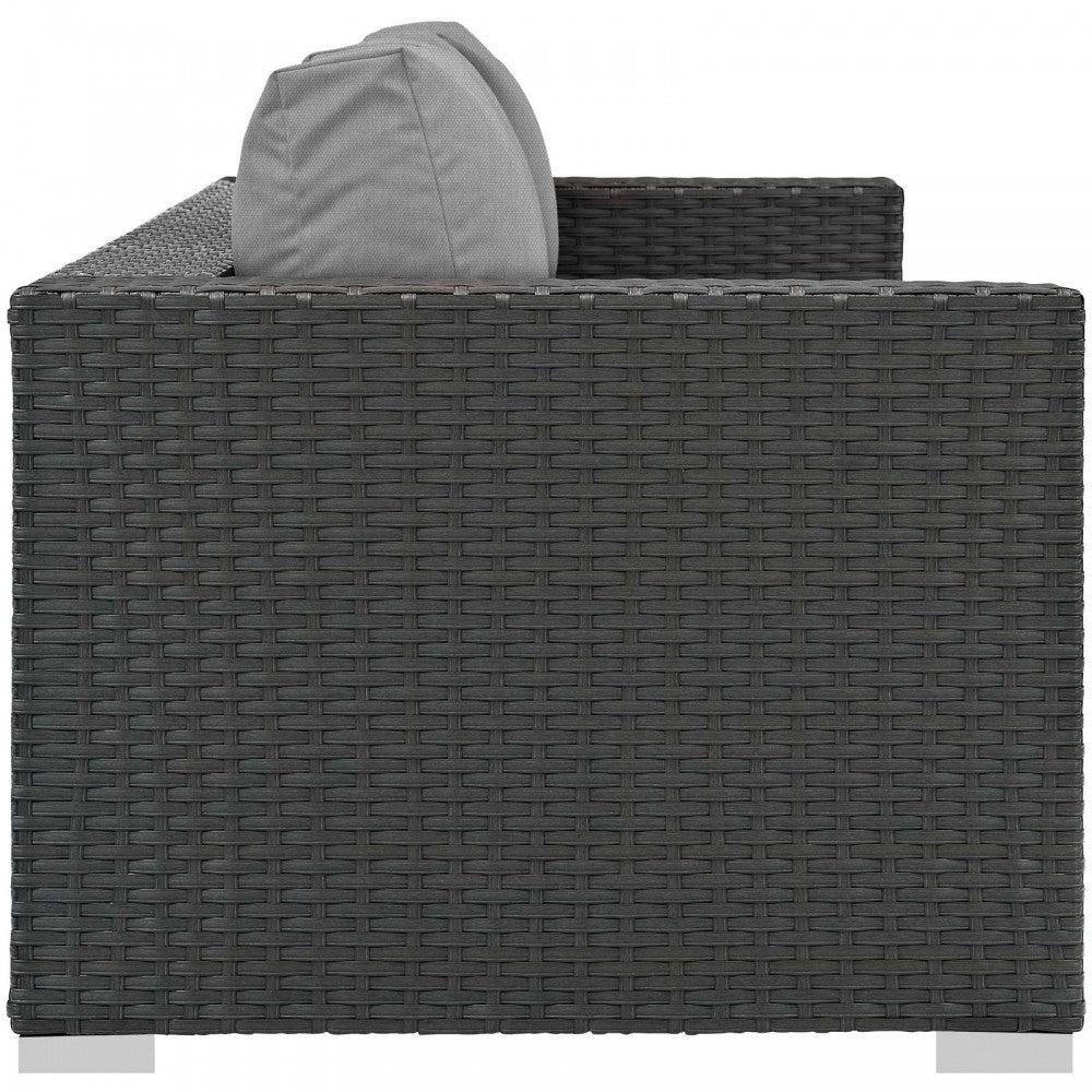 Sojourn Outdoor Patio Sunbrella Sofa, Canvas Gray