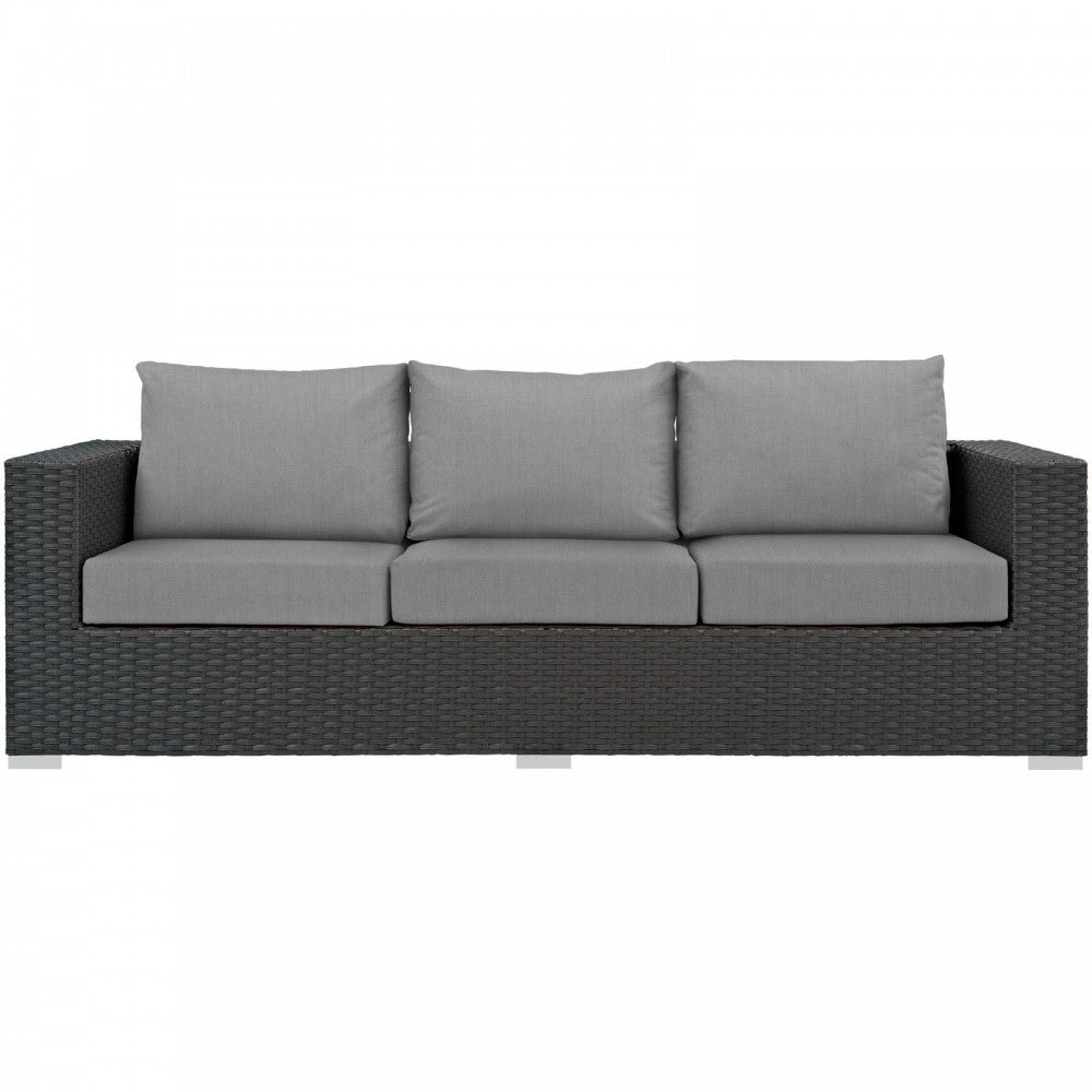 Sojourn Outdoor Patio Sunbrella Sofa, Canvas Gray