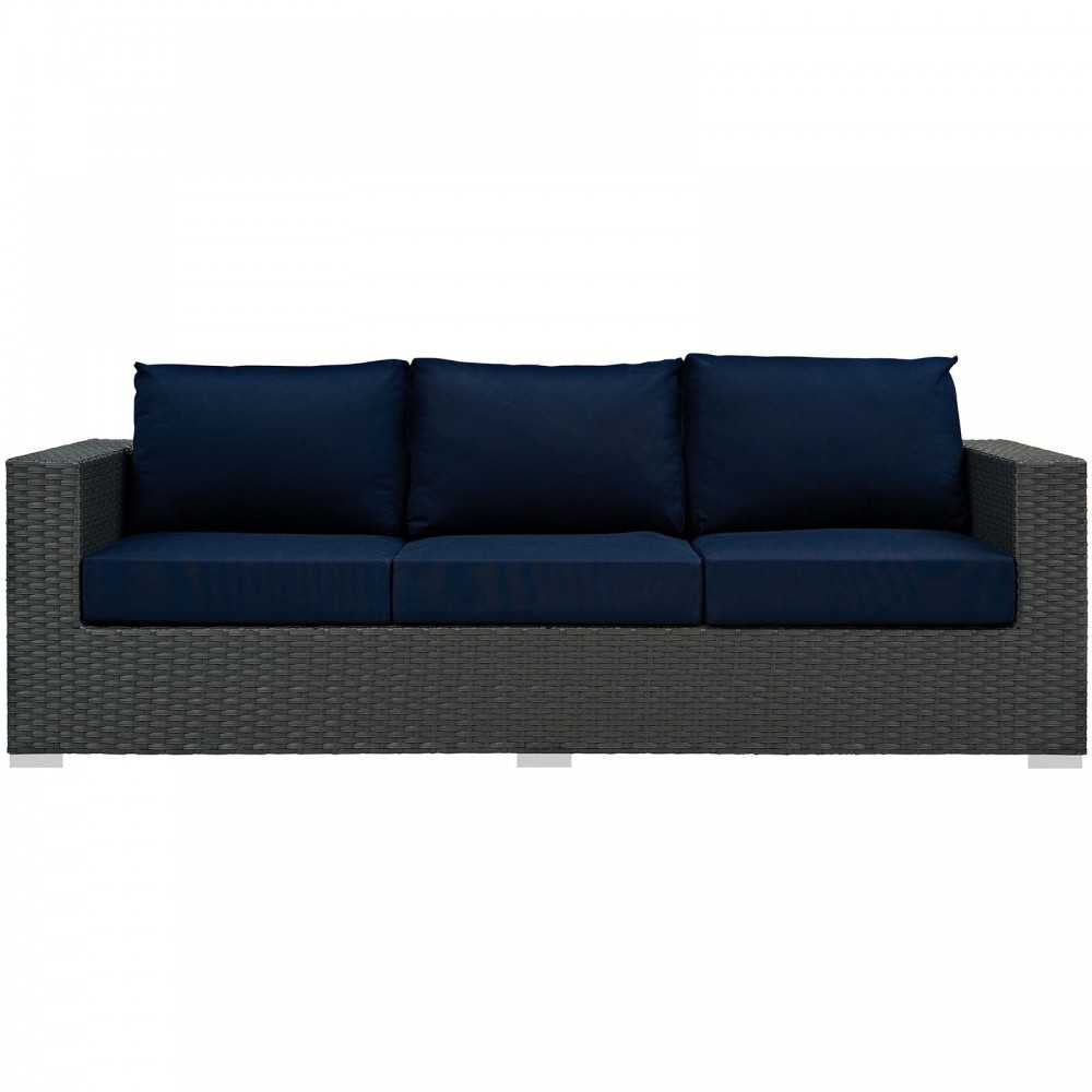 Sojourn Outdoor Patio Sunbrella Sofa, Canvas Navy