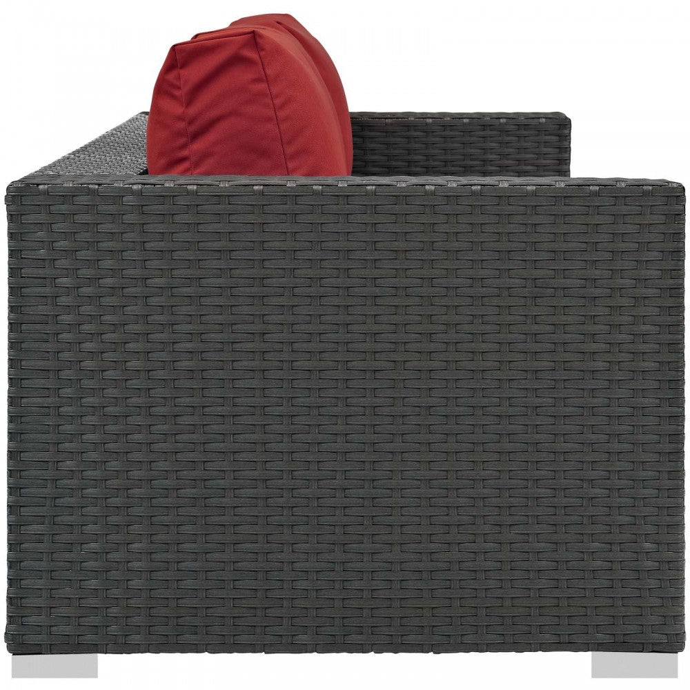 Sojourn Outdoor Patio Sunbrella Sofa, Canvas Red