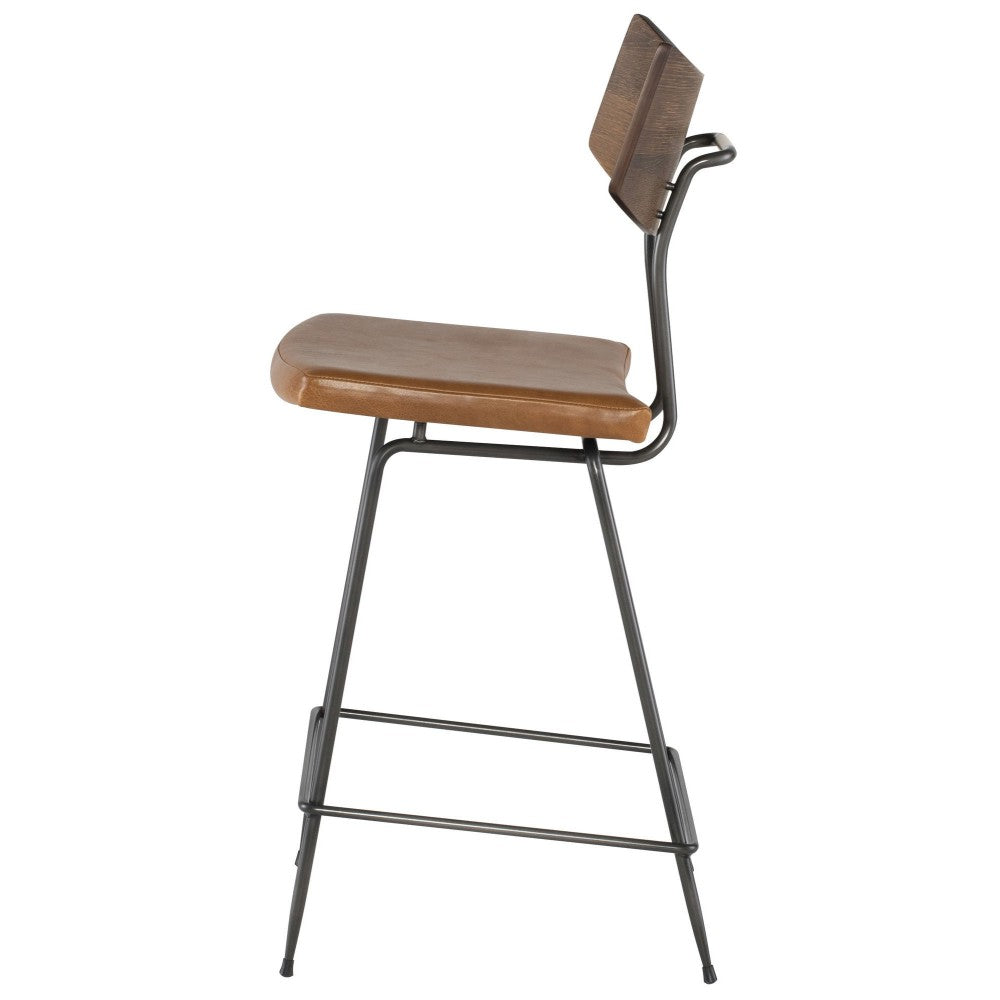 Soli Caramel Leather Counter Stool