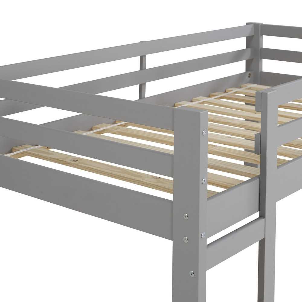 Solid Wood Low Loft Bed - Gray