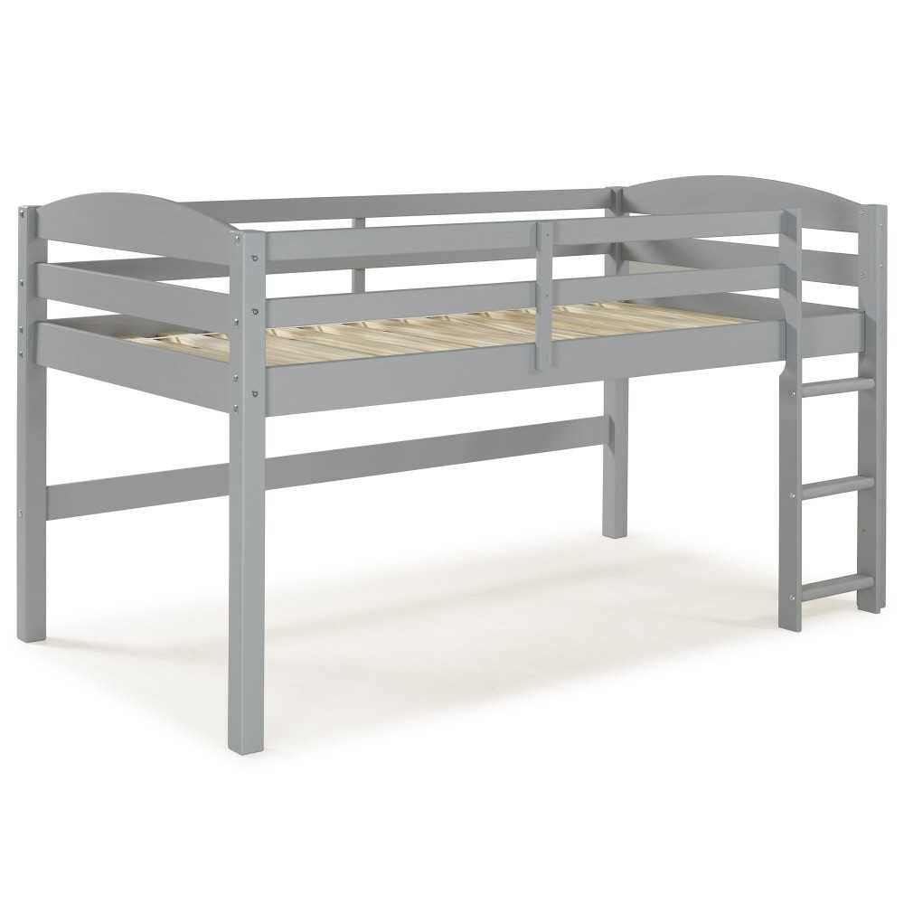 Solid Wood Low Loft Twin Bed - Gray
