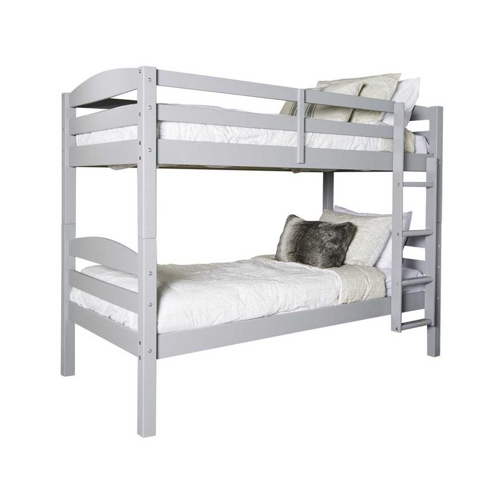 Solid Wood Twin over Twin Bunk Bed - Gray